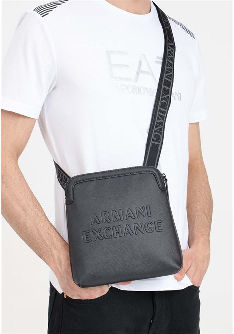 Black men's bag with logoed fabric shoulder strap ARMANI EXCHANGE | 9526564R83600020