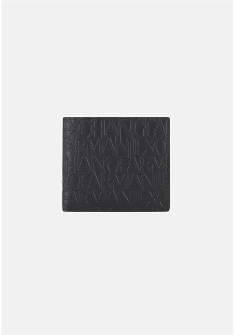 Black men's wallet with embossed allover logo ARMANI EXCHANGE | 958098CC83800020