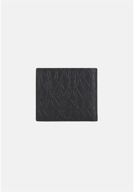 Black men's wallet with embossed allover logo ARMANI EXCHANGE | Wallets | 958098CC83800020