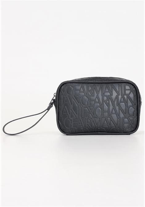 Black men's beauty case with allover logo pattern ARMANI EXCHANGE | Bags | 958486CC83800020