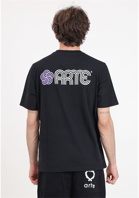 T-shirt da uomo nera Teo circle flower ARTE | T-shirt | SS24-020TBlack