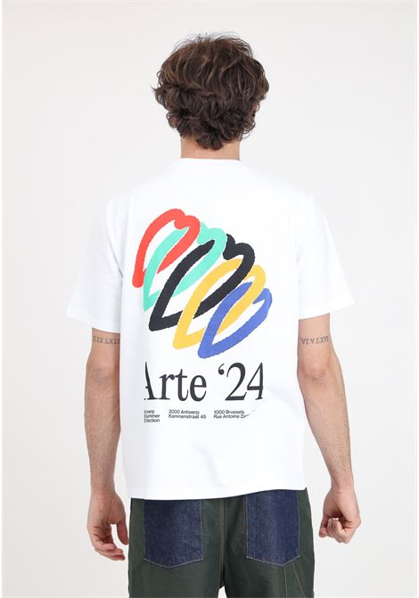Teo back hearts white men's t-shirt ARTE | T-shirt | SS24-033TWhite