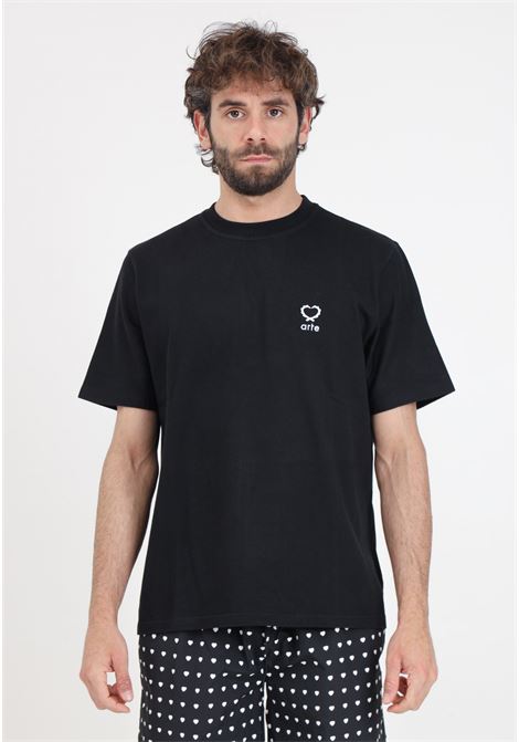 T-shirt da uomo nera Teo small heart ARTE | SS24-034TBlack