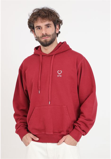 Hank small heart hoodie burgundy men's sweatshirt ARTE | Hoodie | SS24-051HBordeaux