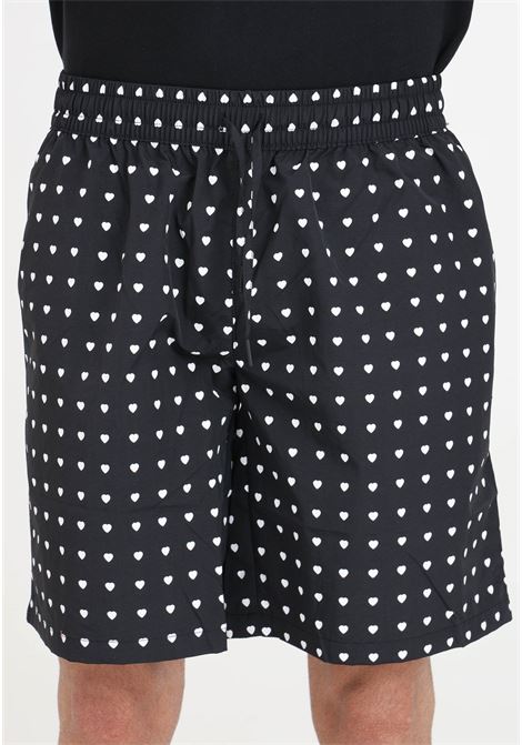 Jules heart black men's shorts with allover print ARTE | Shorts | SS24-130SHOBlack/White