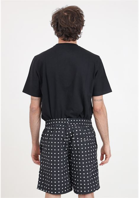 Jules heart black men's shorts with allover print ARTE | SS24-130SHOBlack/White