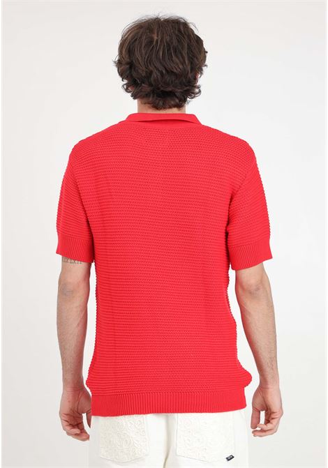 Simon knit red men's polo shirt ARTE | Polo | SS24-149KRed