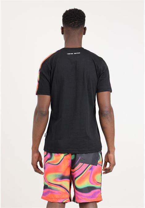 Completino da uomo nero e multicolor composto da t-shirt e shorts AUSTRALIAN | Completini | SPUTS0012-SPUCU0001-TS0009030