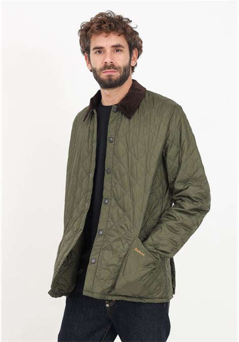Olive green quilted jacket for men with buttons BARBOUR | Jackets | 232 - MQU0240 MQUOL71