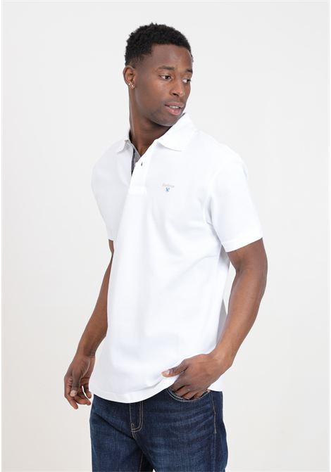 White men's polo shirt with logo embroidery BARBOUR | 241-MML0012WH11