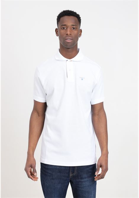 White men's polo shirt with logo embroidery BARBOUR | 241-MML0012WH11