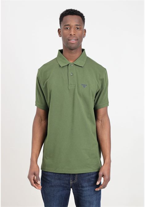 Green men's polo shirt with logo embroidery BARBOUR | 241-MML1367GN85