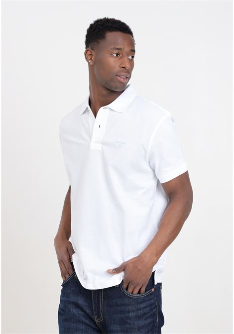 White men's polo shirt with logo embroidery BARBOUR | 241-MML1367WH11