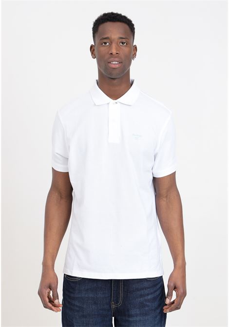 White men's polo shirt with logo embroidery BARBOUR | Polo | 241-MML1367WH11