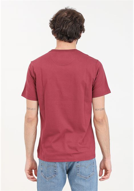 Burgundy men's t-shirt with white logo embroidery BARBOUR | T-shirt | 241-MTS0331RE53