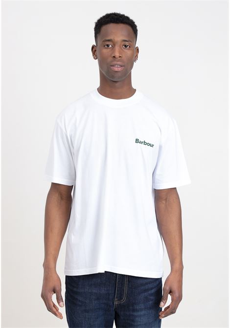 T-shirt da uomo bianca con stampa logo BARBOUR | T-shirt | 241-MTS1260WH11