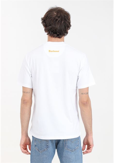 T-shirt da uomo bianca con stampa a colori sul davanti BARBOUR | 241-MTS1317WH11