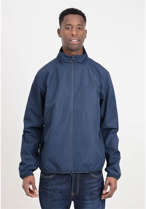 Blue men's windbreaker with tone-on-tone logo embroidery BARBOUR | Jackets | 241-MWB0939NY52