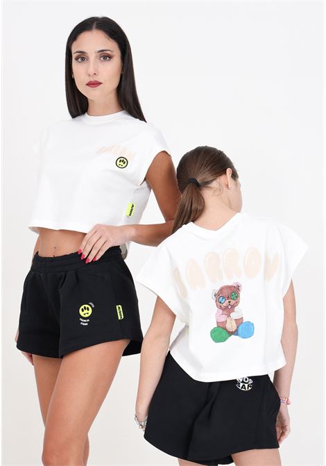 T-shirt donna bambina bianca con stampa sul retro BARROW | S4BKJGTH127002