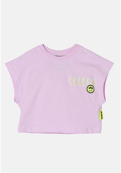 T-shirt donna bambina rosa con stampa sul retro BARROW | T-shirt | S4BKJGTH127BW014