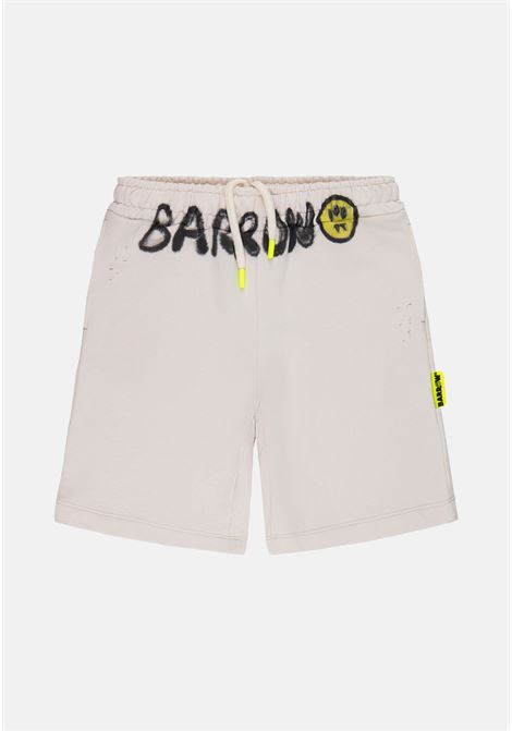 Shorts donna bambina beige con logo sul davanti BARROW | Shorts | S4BKJUBE029013