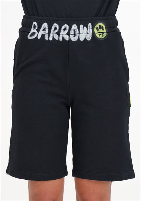 Shorts donna bambina neri con logo sul davanti BARROW | Shorts | S4BKJUBE029110