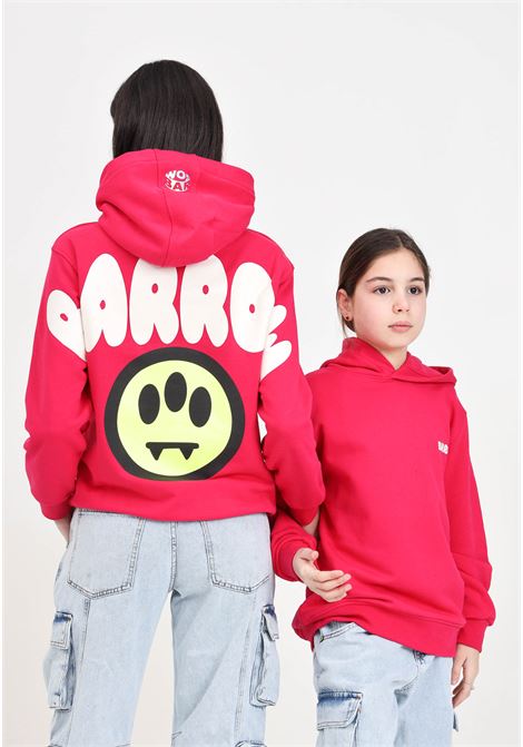 Fuchsia girl's sweatshirt with contrasting logo print BARROW | Hoodie | S4BKJUHS095135