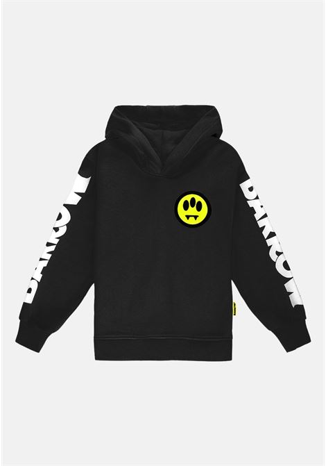 Black baby girl sweatshirt with contrasting logo print BARROW | Hoodie | S4BKJUHS099110