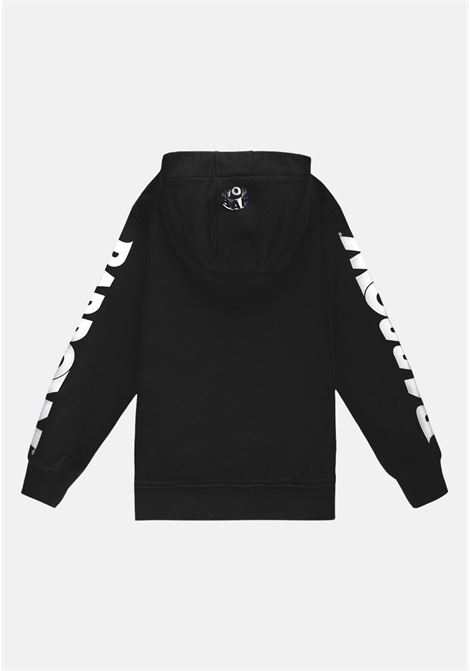 Black baby girl sweatshirt with contrasting logo print BARROW | Hoodie | S4BKJUHS099110