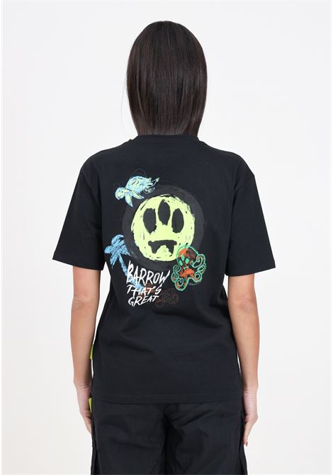 T-shirt mezza manica donna bambina nera con stampa BARROW | S4BKJUTH022110