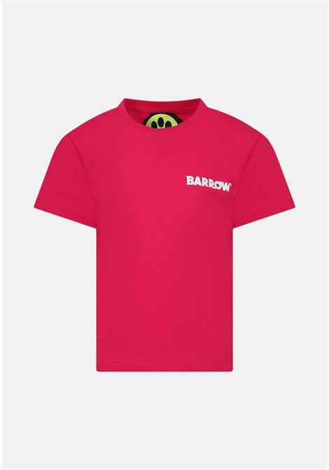 T-shirt rosso fragola donna bambina con smile e logo BARROW | T-shirt | S4BKJUTH096135