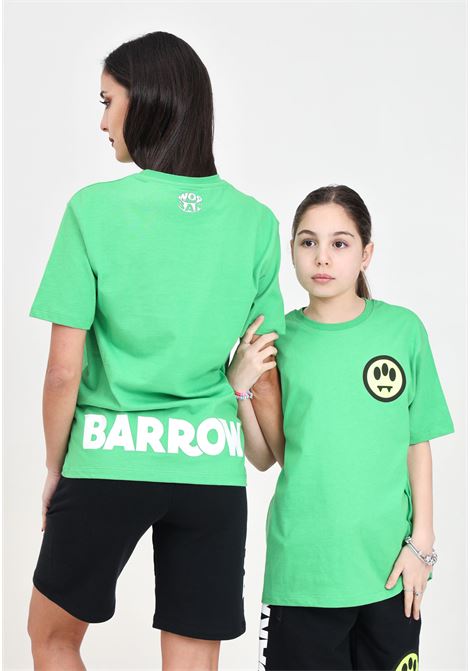 T-shirt donna bambina verde con stampa retro BARROW | T-shirt | S4BKJUTH097BW012