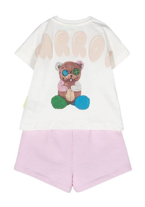 Completino neonato composto da t-shirt e shorts bianco e rosa BARROW | Completini | S4BKNGTR129002-42