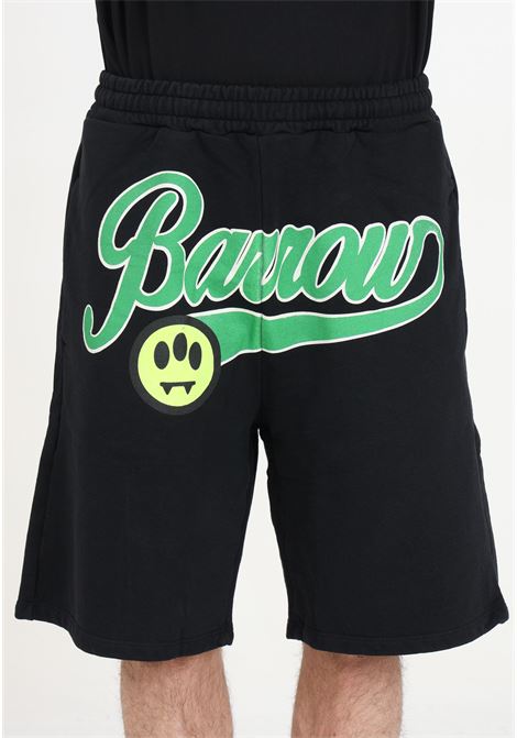 Black men's and women's shorts with printed logo and smile BARROW | Shorts | S4BWUABE054110