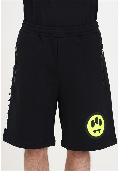 Black men's and women's shorts with logo and smiley BARROW | Shorts | S4BWUABE139110