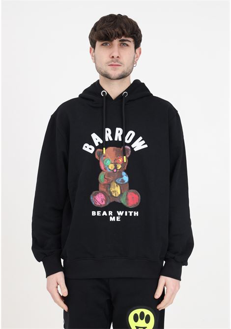 Black sweatshirt for men and women with logo and print BARROW | Hoodie | S4BWUAHS048110