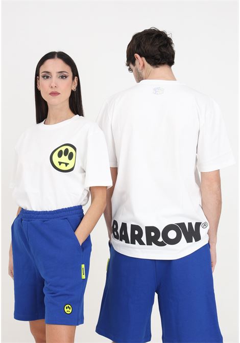 T-shirt uomo donna bianca con stampa e smile BARROW | T-shirt | S4BWUATH137002