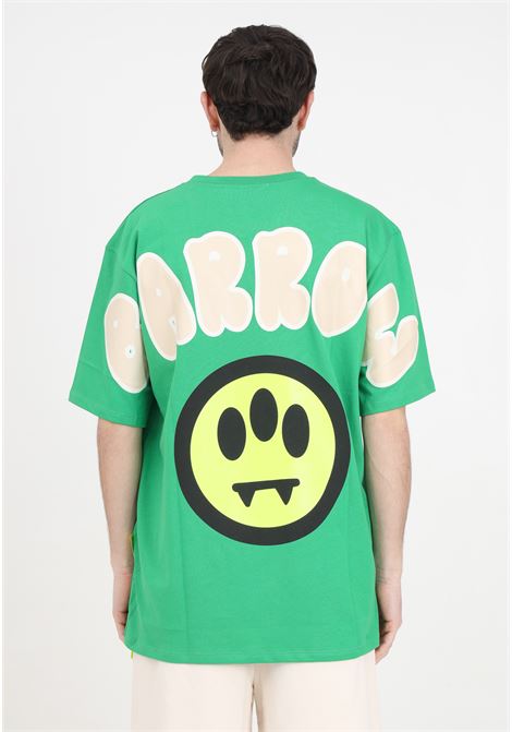 T-shirt uomo donna verde con logo, stampa e smile BARROW | T-shirt | S4BWUATH142BW012