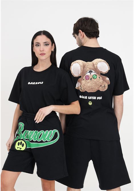 T-shirt uomo donna nera con stampa e orsetto BARROW | T-shirt | S4BWUATH147110