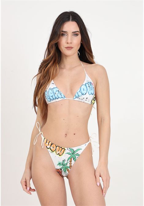 Bikini da donna con stampa multicolore su fondo chiaro BARROW | Beachwear | S4BWWOSB182BW009