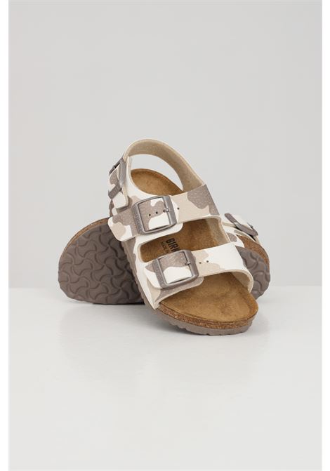 Beige sandals for boys and girls with camouflage pattern BIRKENSTOCK | Sandals | 1019034.