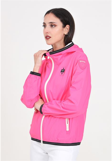 Giubbotto da donna rosa con patch logo BLAUER | Giubbotti | 24SBLDC11048-006007569