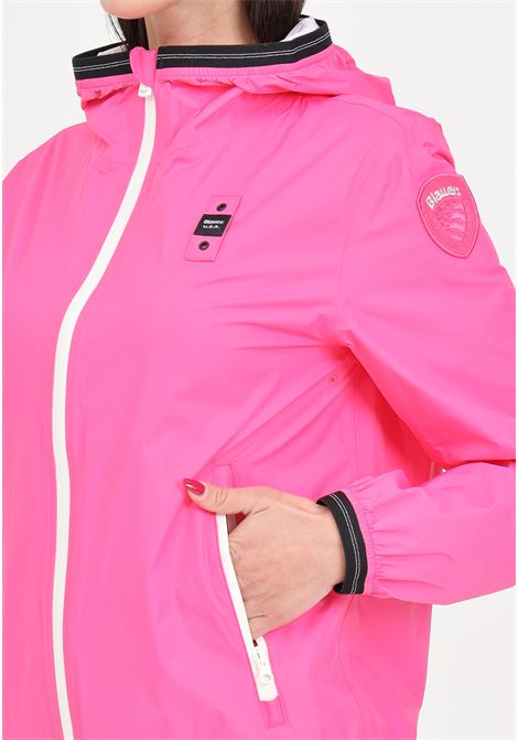 Giubbotto da donna rosa con patch logo BLAUER | Giubbotti | 24SBLDC11048-006007569
