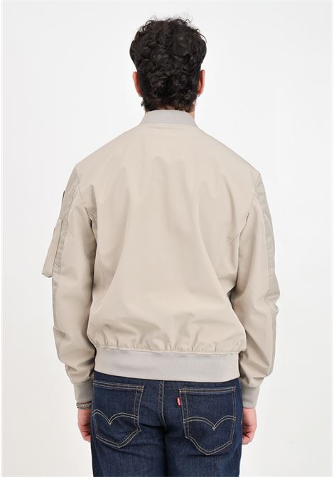 Beige men's jacket with logo patch BLAUER | 24SBLUC01101-005963285