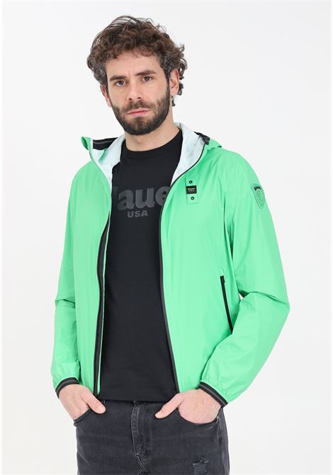 Green men's jacket with logo patch BLAUER | 24SBLUC11060-006007733