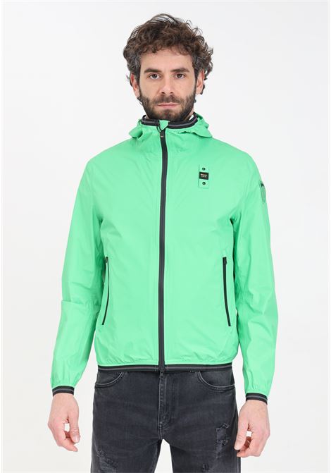Green men's jacket with logo patch BLAUER | 24SBLUC11060-006007733