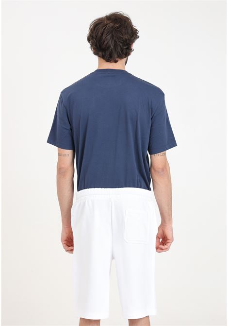 Shorts da uomo bianchi con patch logo e cordini blu BLAUER | Shorts | 24SBLUF07194-006804100