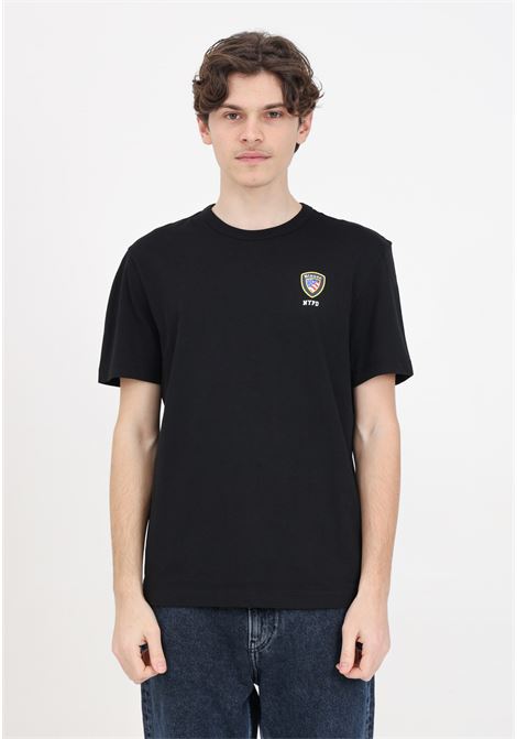 T-shirt nera da uomo con stampa logo mini scudetto BLAUER | 24SBLUH02145-004547999