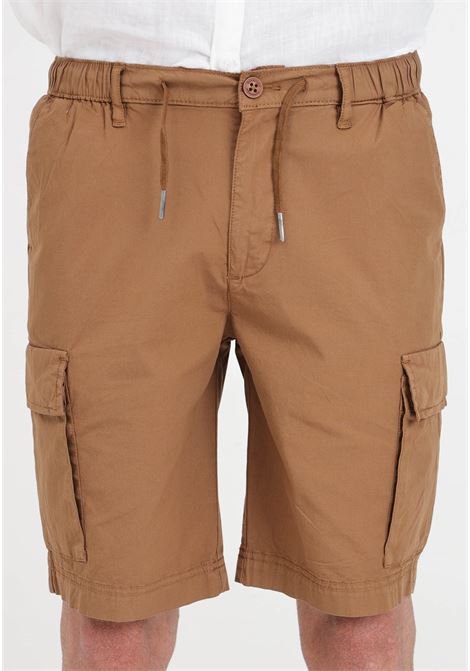 Shorts da uomo marroni modello cargo BOMBOOGIE | Shorts | BMBITE-T-CG1189