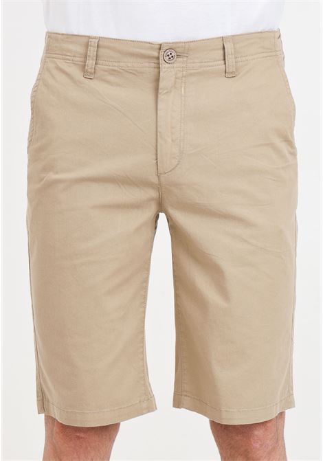 Beige men's shorts with logo button BOMBOOGIE | Shorts | BMGRIT-T-TX304